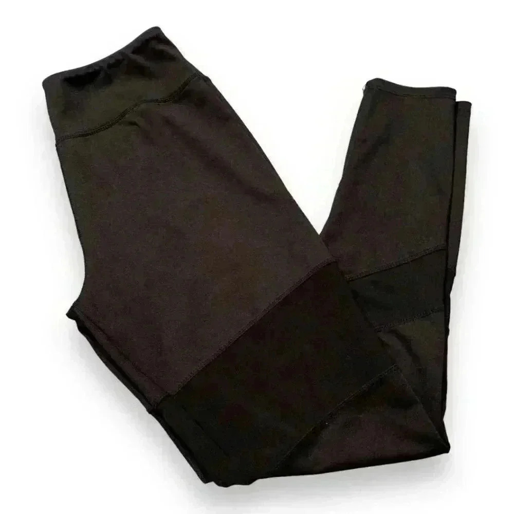 Always Black Mesh Cutout Women's Large Athletic or Fashion Leggings - Picture 8 of 11